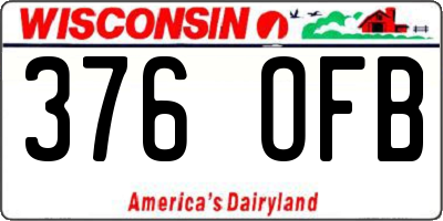 WI license plate 376OFB