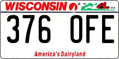 WI license plate 376OFE