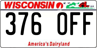 WI license plate 376OFF