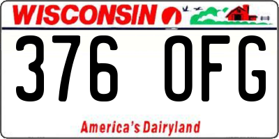 WI license plate 376OFG