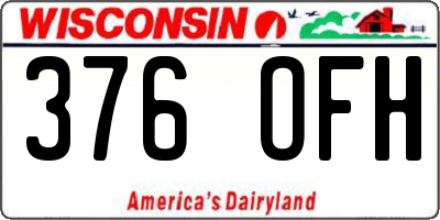 WI license plate 376OFH