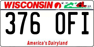 WI license plate 376OFI