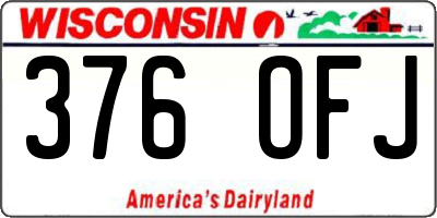 WI license plate 376OFJ
