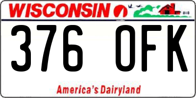 WI license plate 376OFK