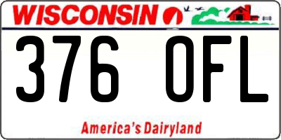 WI license plate 376OFL