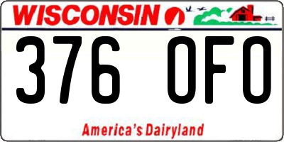 WI license plate 376OFO