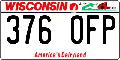 WI license plate 376OFP