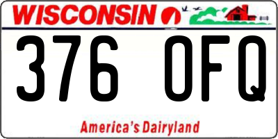 WI license plate 376OFQ