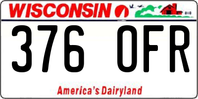WI license plate 376OFR