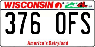 WI license plate 376OFS