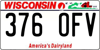 WI license plate 376OFV