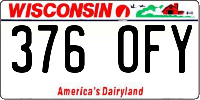WI license plate 376OFY