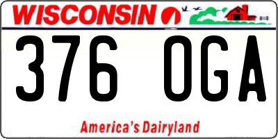 WI license plate 376OGA