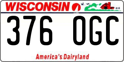 WI license plate 376OGC
