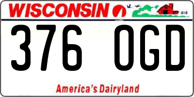 WI license plate 376OGD