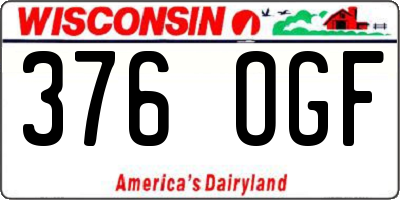 WI license plate 376OGF