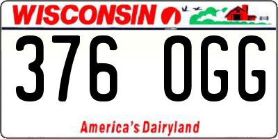 WI license plate 376OGG