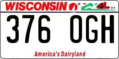 WI license plate 376OGH
