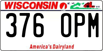 WI license plate 376OPM