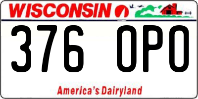 WI license plate 376OPO