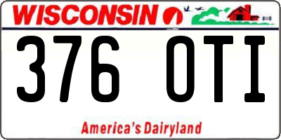 WI license plate 376OTI