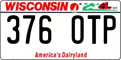 WI license plate 376OTP