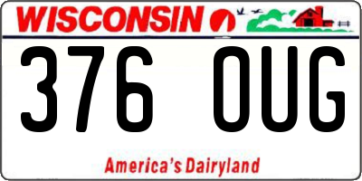 WI license plate 376OUG