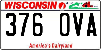 WI license plate 376OVA