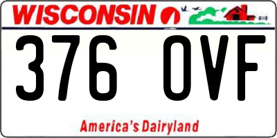 WI license plate 376OVF