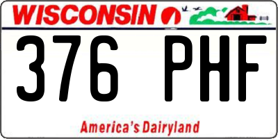 WI license plate 376PHF