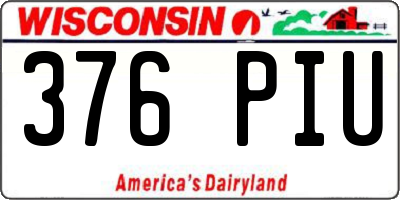 WI license plate 376PIU