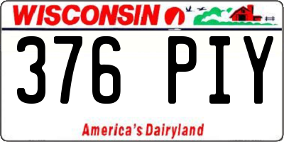 WI license plate 376PIY