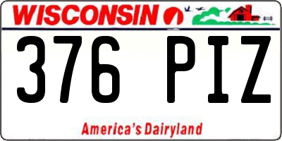 WI license plate 376PIZ