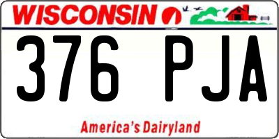 WI license plate 376PJA