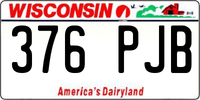 WI license plate 376PJB