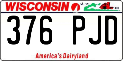 WI license plate 376PJD