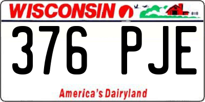 WI license plate 376PJE