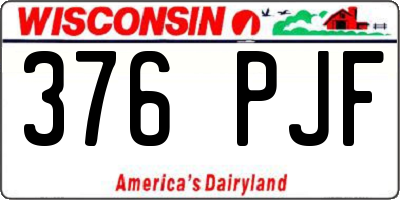 WI license plate 376PJF
