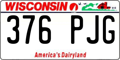 WI license plate 376PJG