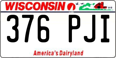WI license plate 376PJI