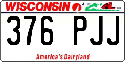 WI license plate 376PJJ