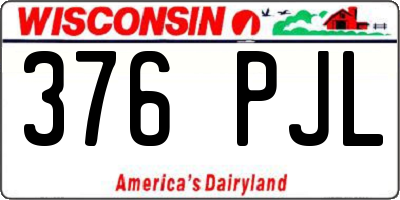 WI license plate 376PJL