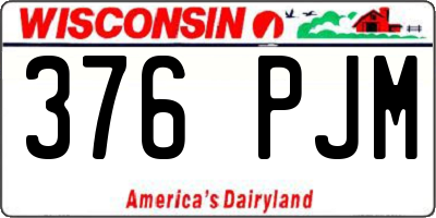 WI license plate 376PJM