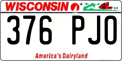 WI license plate 376PJO