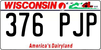 WI license plate 376PJP