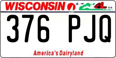 WI license plate 376PJQ