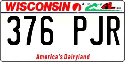 WI license plate 376PJR