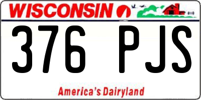 WI license plate 376PJS