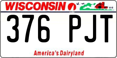 WI license plate 376PJT