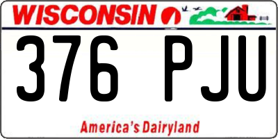 WI license plate 376PJU